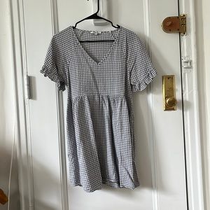 Madewell Blue Checkered Mini Dress